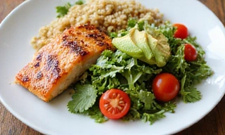 A beautifully arranged plate of healthy food, symbolizing custom meal plans